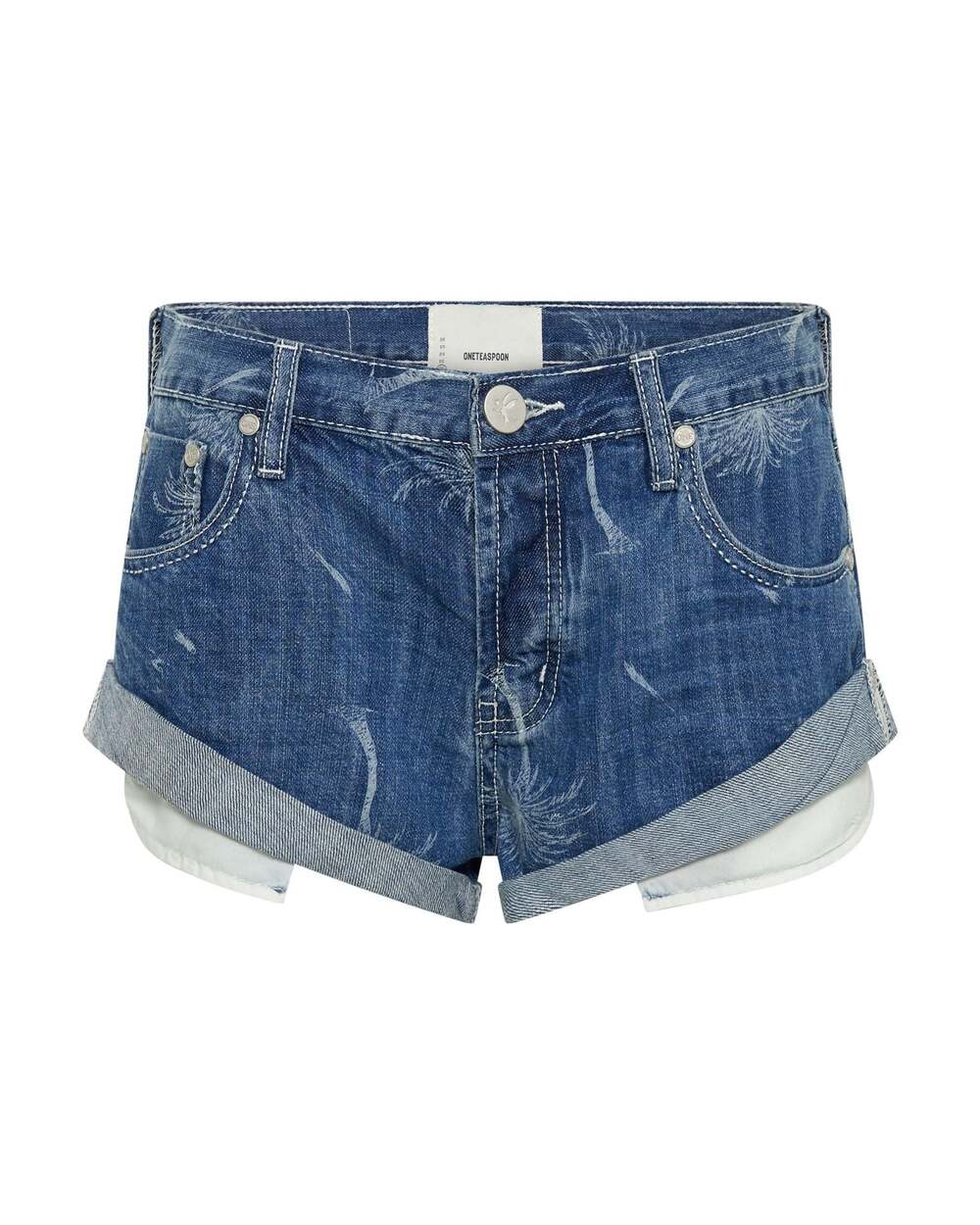 One Teaspoon Bandits Low Waist Denim Shorts - Pacifica Blue